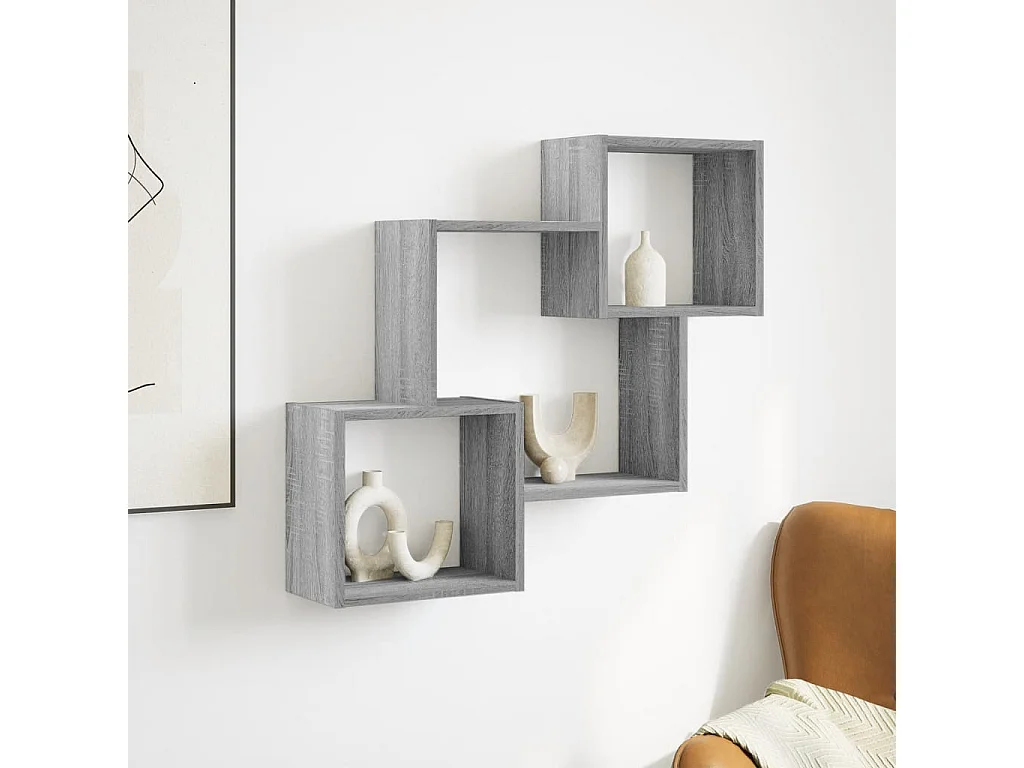 Mobile a Parete 78x18x71 cm Grigio Sonoma in Legno Multistrato