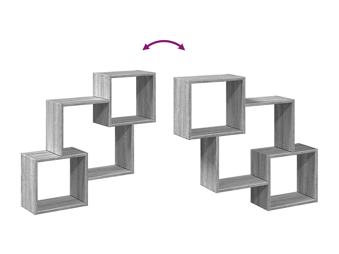 Mobile a Parete 78x18x71 cm Grigio Sonoma in Legno Multistrato