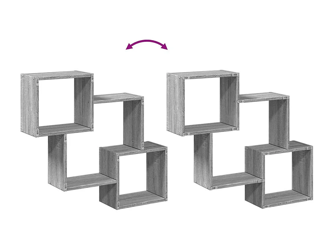 Mobile a Parete 78x18x71 cm Grigio Sonoma in Legno Multistrato