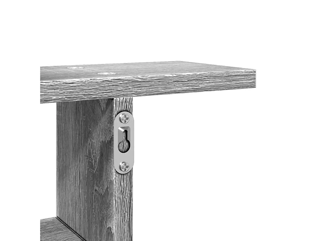 Prateleiras de parede 2 pcs derivados madeira cinzento sonoma