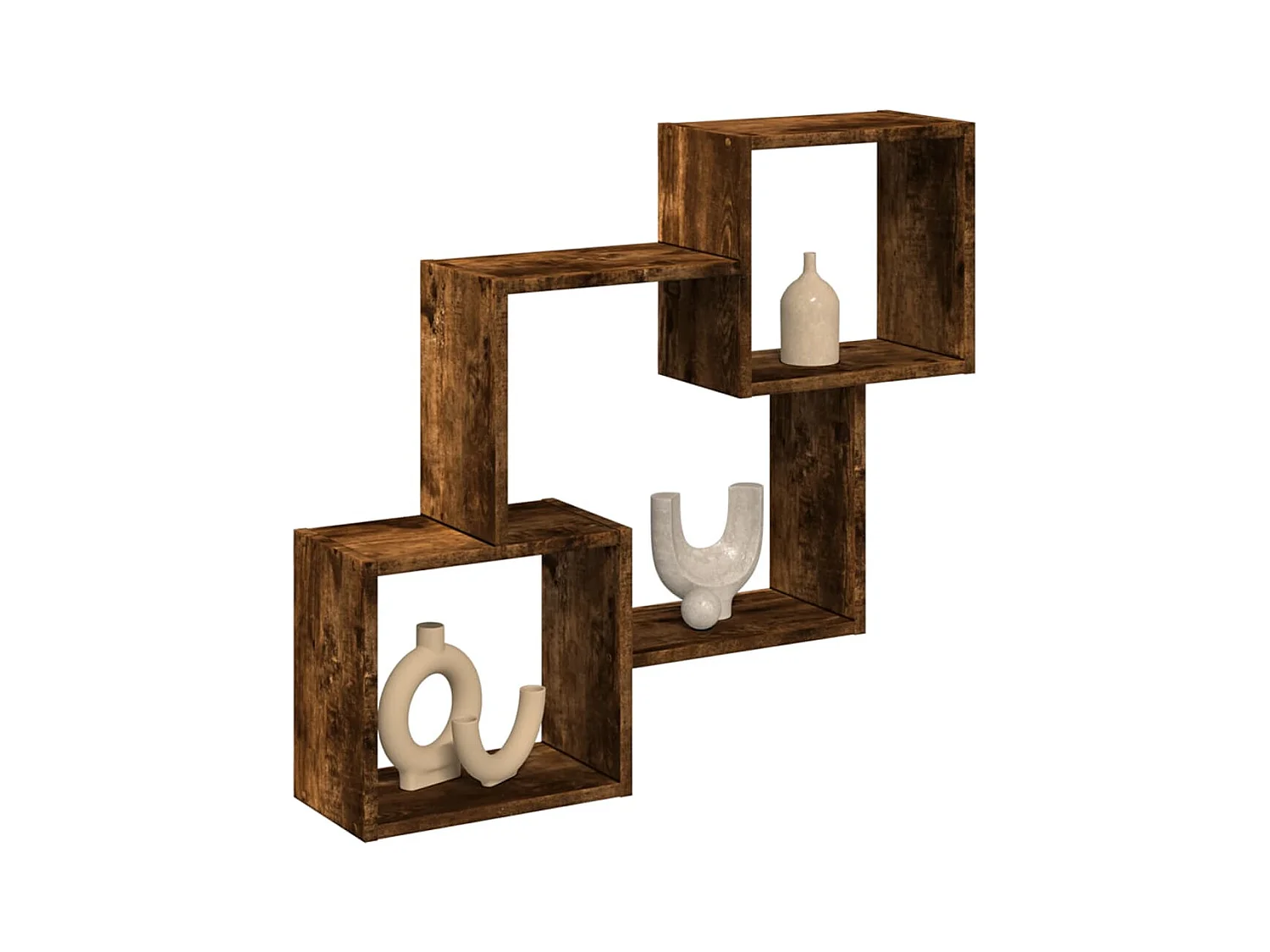 Wandkast 78x18x71 cm bewerkt hout gerookt eikenkleurig