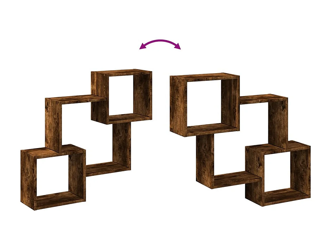 Armoire murale 78x18x71 cm chêne fumé d'ingénierie