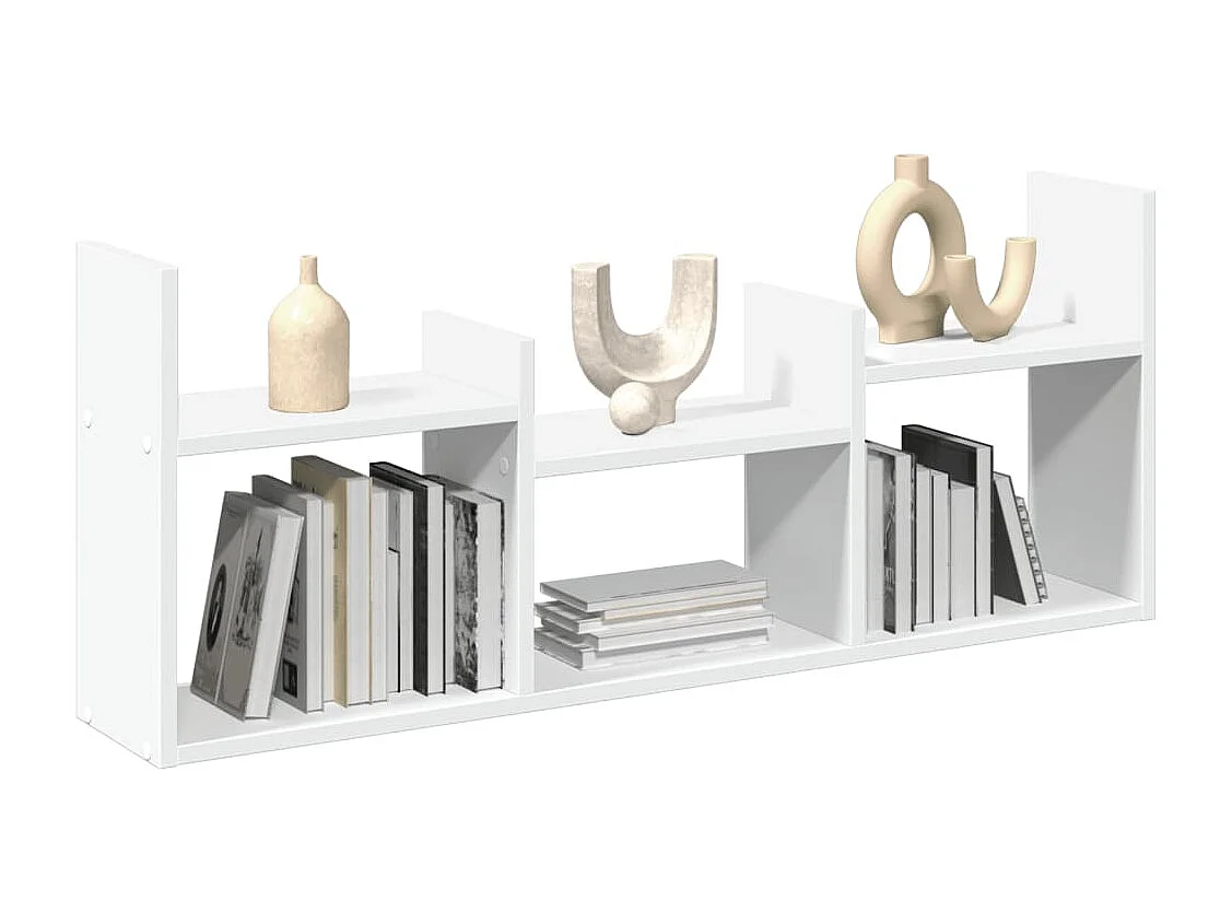 Wandkast 100x18x40 cm bewerkt hout wit