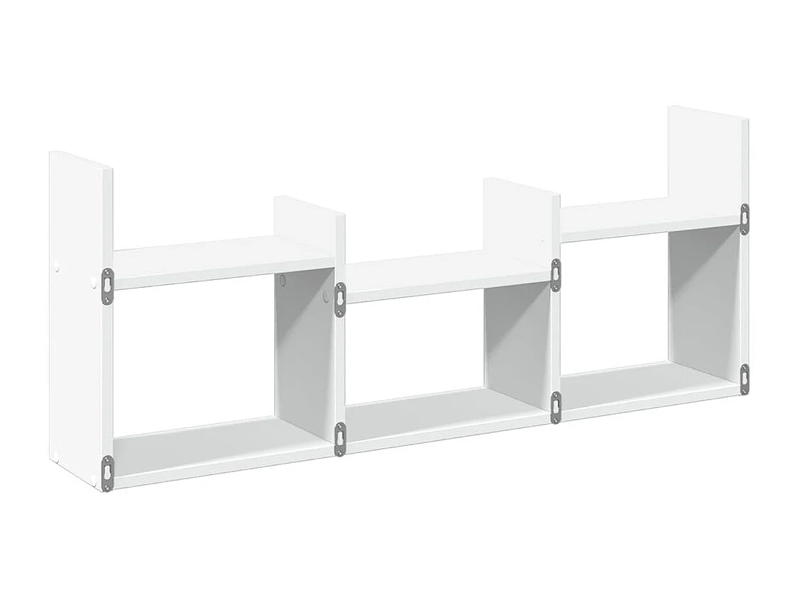 Wandkast 100x18x40 cm bewerkt hout wit