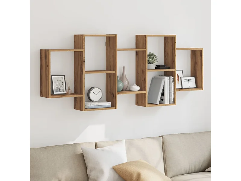 Étagère murale chêne artisanal 159x18x65 cm bois d'ingénierie