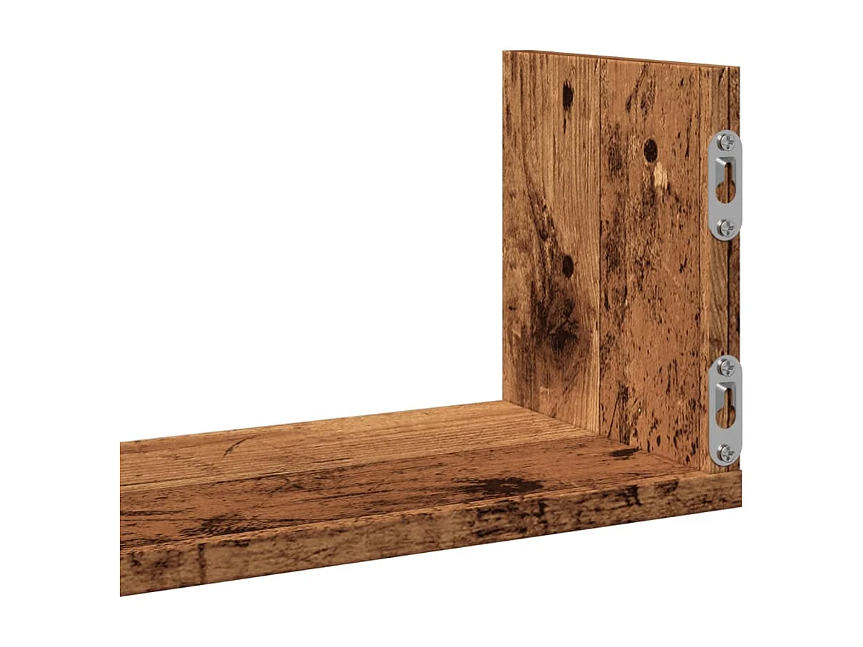 Étagères murales 3 pcs vieux bois 80x18x18 cm bois d'ingénierie