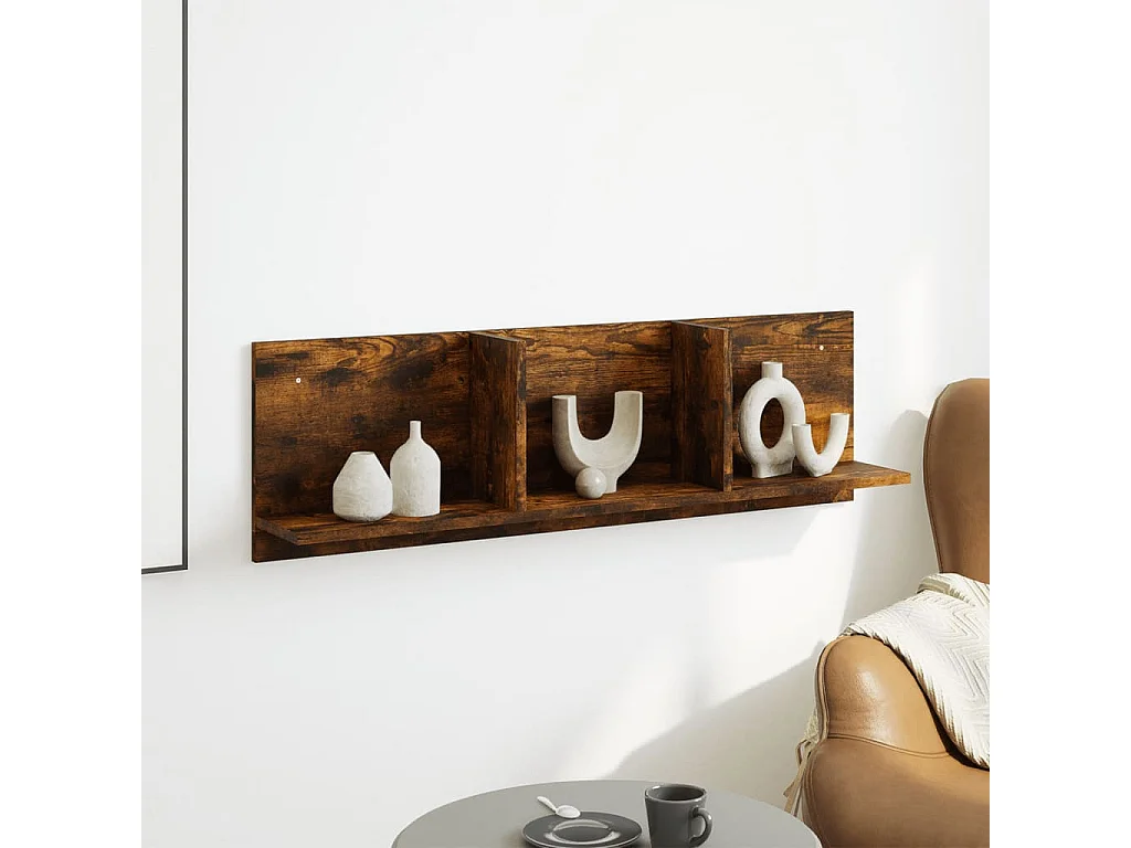 Armoire murale 100x16,5x30 cm chêne fumé bois d'ingénierie