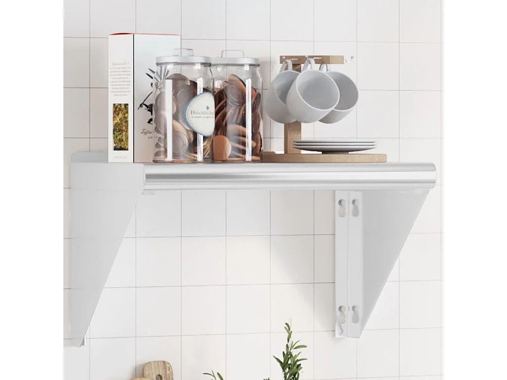 Étagère murale 50x30x31 cm argenté acier inoxydable