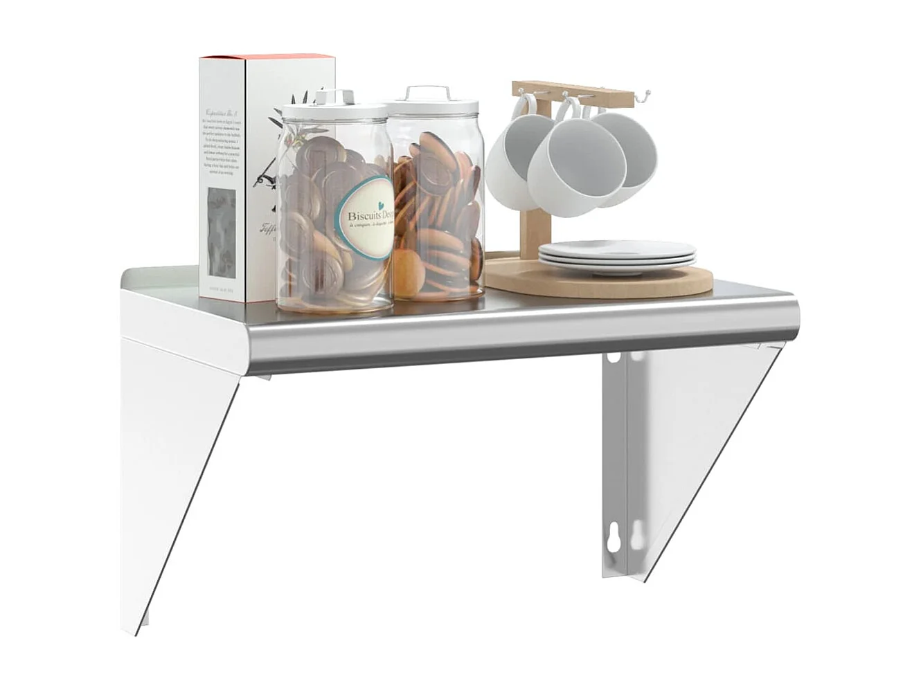 Étagère murale 50x30x31 cm argenté acier inoxydable