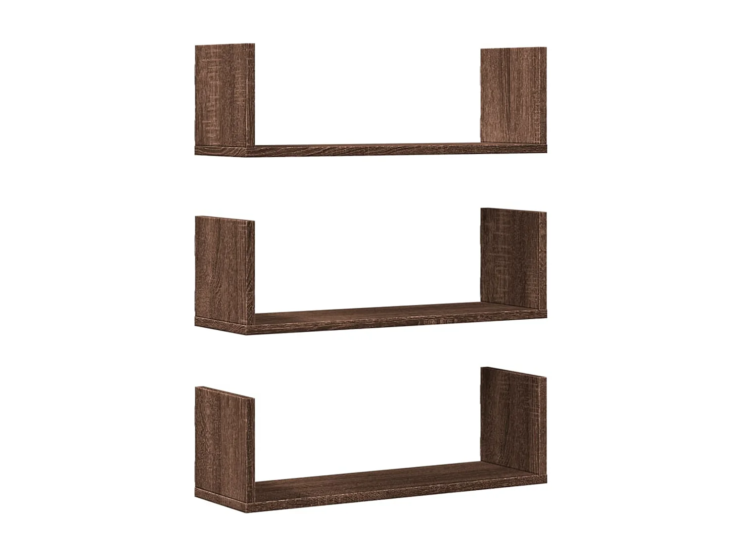 Étagères murales 3pcs chêne marron 58x18x18cm bois d'ingénierie