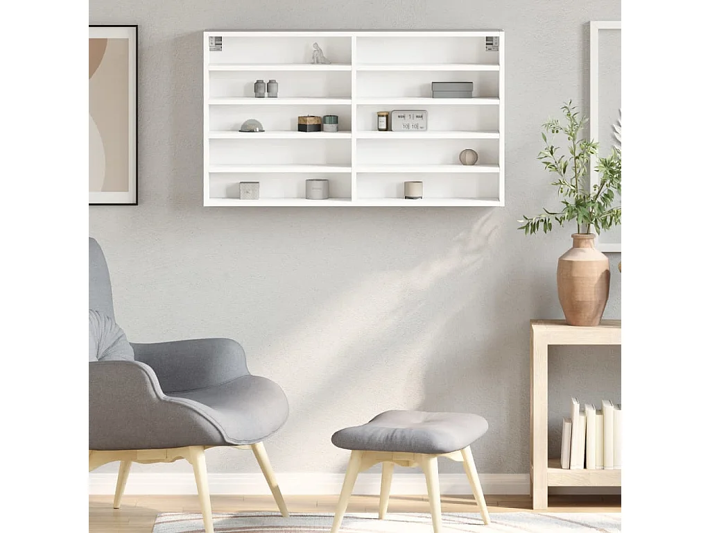 Armoire à vitrine blanc 100x15x58 cm bois d'ingénierie