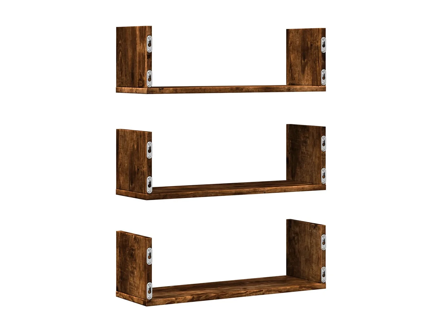 Étagères murales 3 pcs chêne fumé 58x18x18 cm bois d'ingénierie
