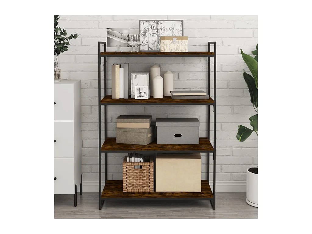 Prateleiras de parede 4pcs derivados de madeira carvalho fumado