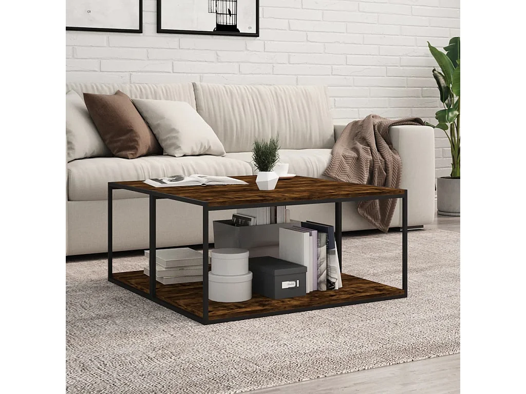 Mensole Parete 4pz Rovere Fumo 80x40x1,5 cm Legno Multistrato