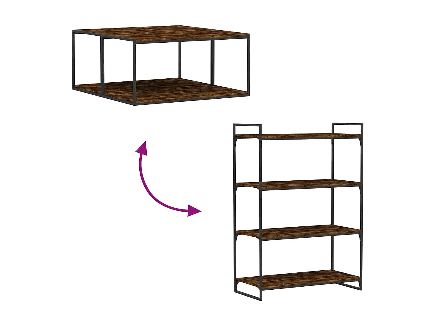 Mensole Parete 4pz Rovere Fumo 80x40x1,5 cm Legno Multistrato