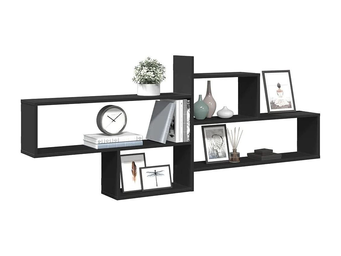 Étagère murale noir 167,5x18x68 cm bois d'ingénierie