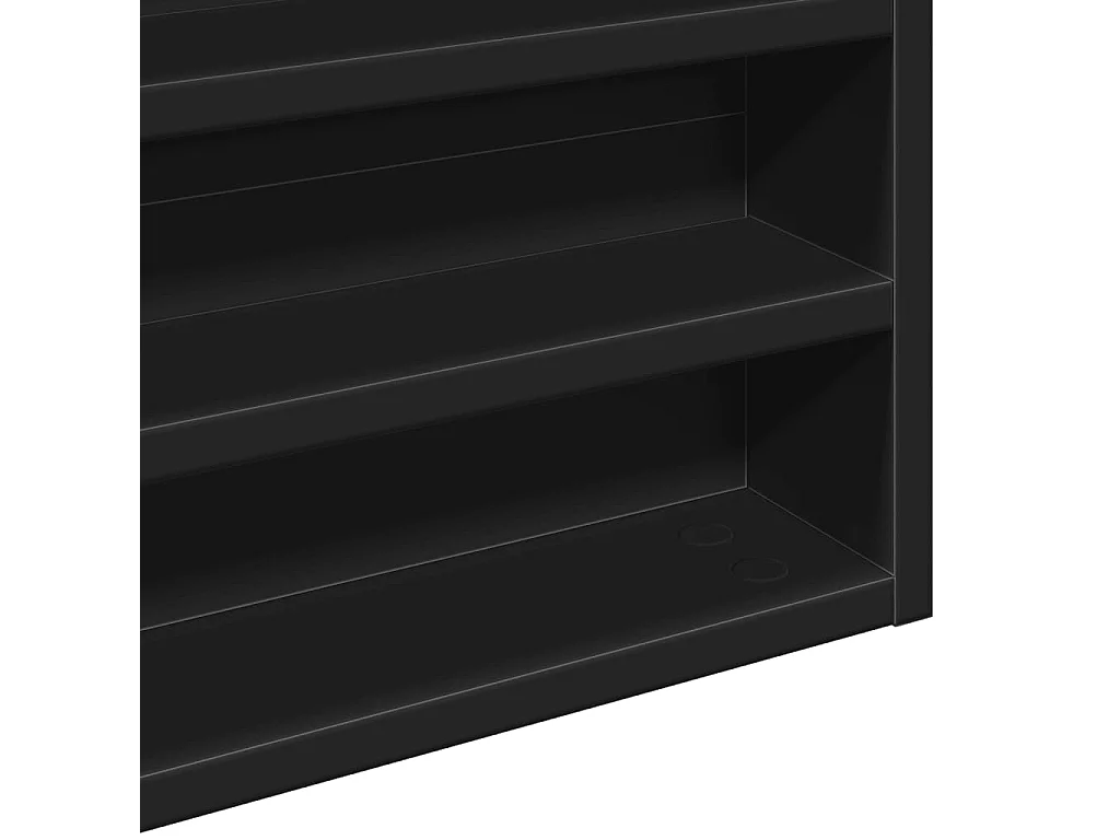 Armoire à vitrine noir 80x8,5x58 cm bois d'ingénierie