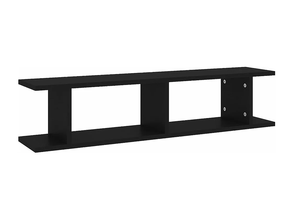Estantes de pared 2 uds madera contrachapada negro 90x18x20 cm