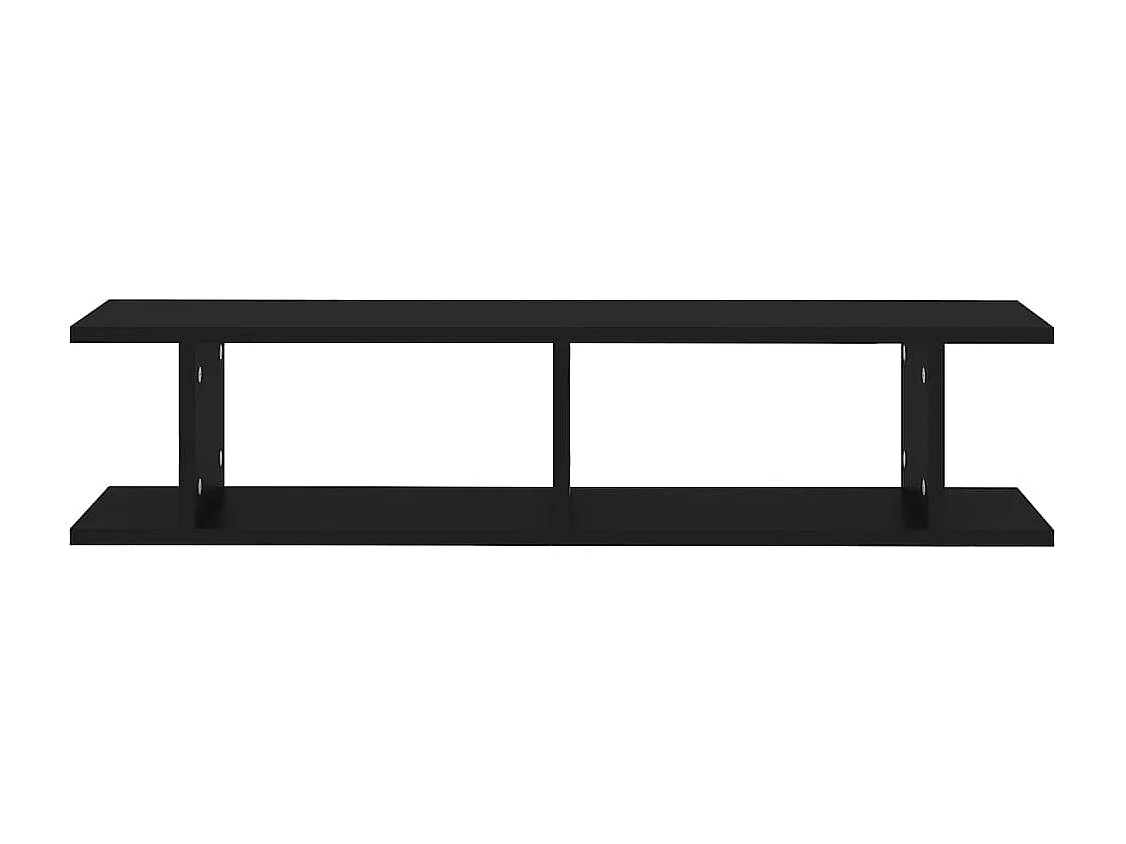 Estantes de pared 2 uds madera contrachapada negro 90x18x20 cm