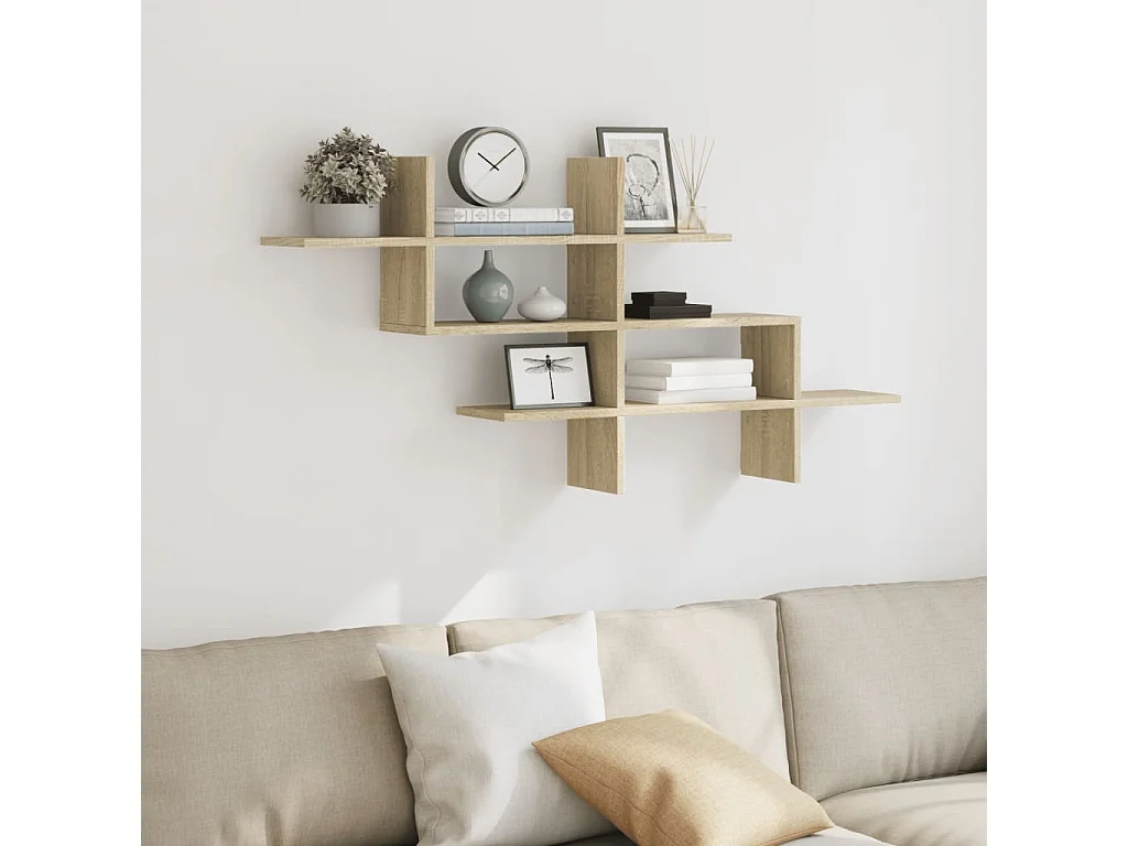 Étagère murale chêne sonoma 124,5x18x60,5 cm bois d'ingénierie