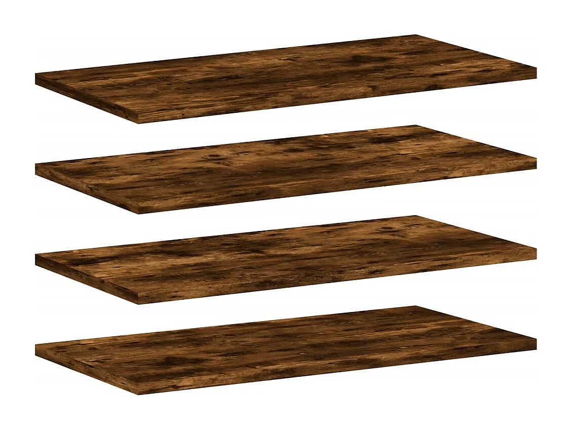Étagères murales 4 pcs chêne fumé 60x20x1,5cm bois d'ingénierie