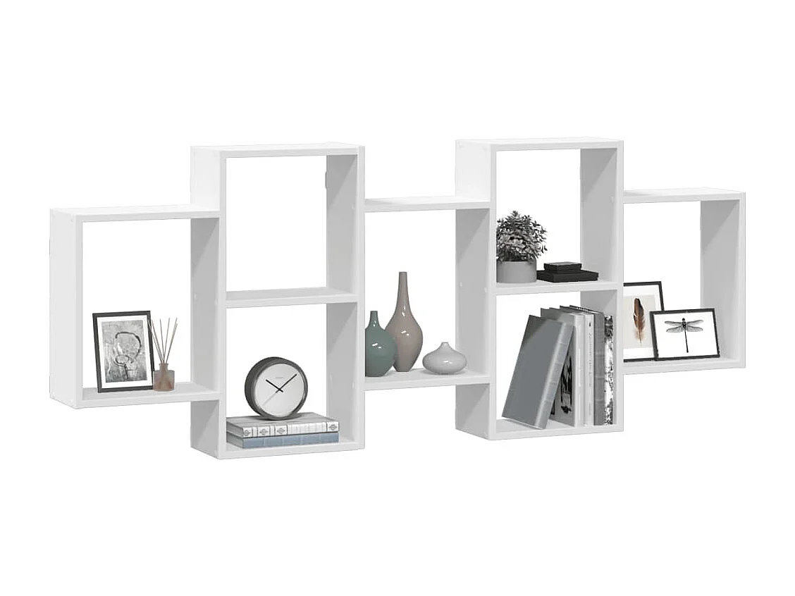 Prateleira de parede 159x18x65 cm derivados de madeira branco