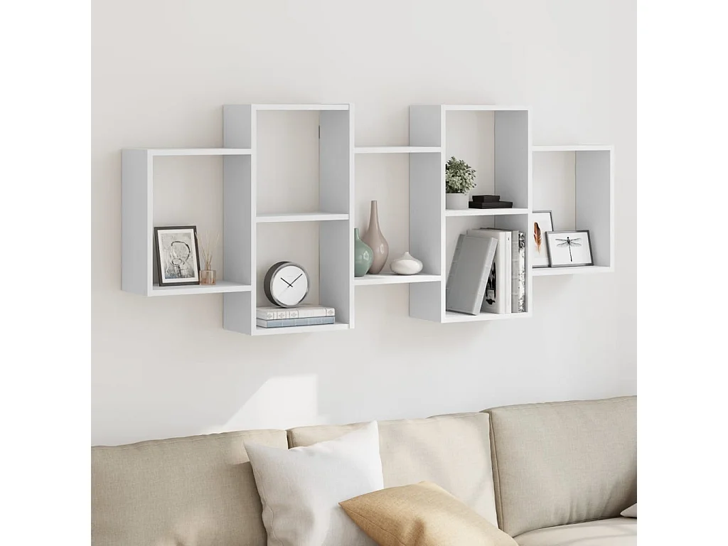 Étagère murale blanc 159x18x65 cm bois d'ingénierie