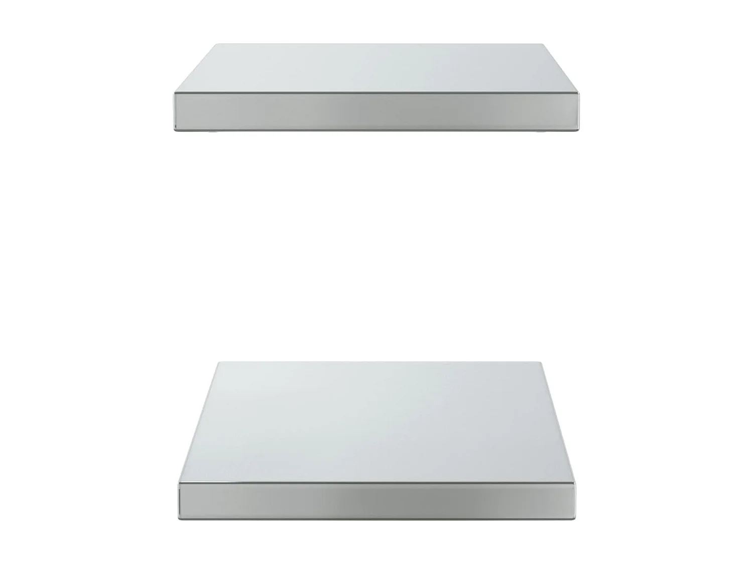 Étagères murales 2 pcs 50x30x3 cm argenté acier inoxydable