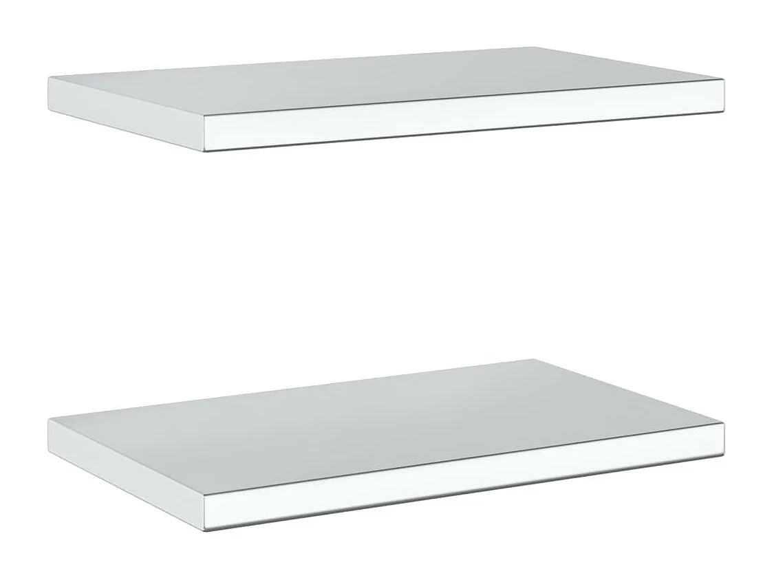 Étagères murales 2 pcs 50x30x3 cm argenté acier inoxydable
