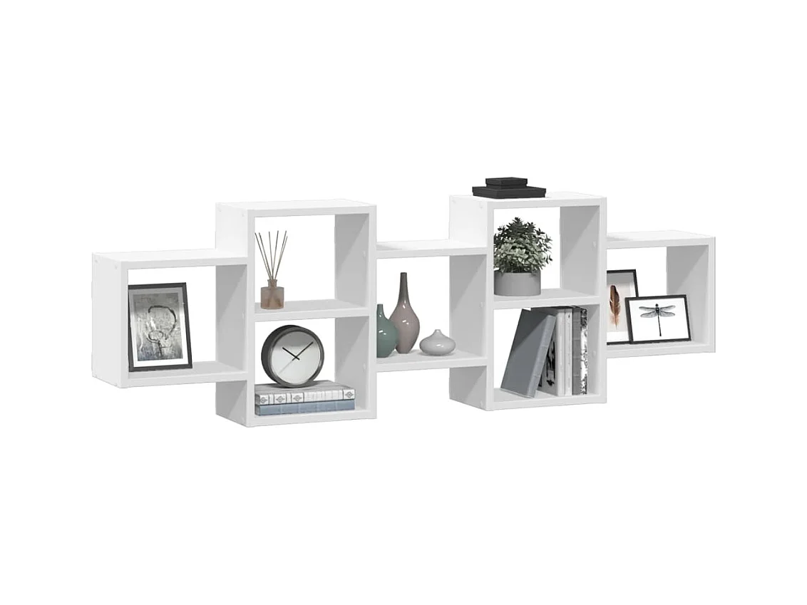 Étagère murale blanc 129x18x42 cm bois d'ingénierie