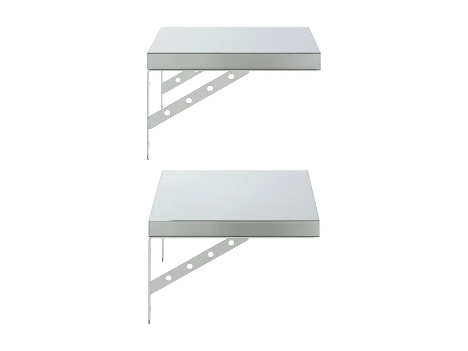 Prateleiras de parede 2 pcs 50x30 cm aço inoxidável prateado
