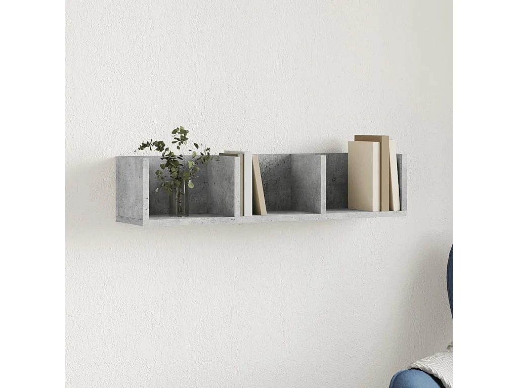 Wandschrank Betongrau 75x18x16,5 cm Holzwerkstoff