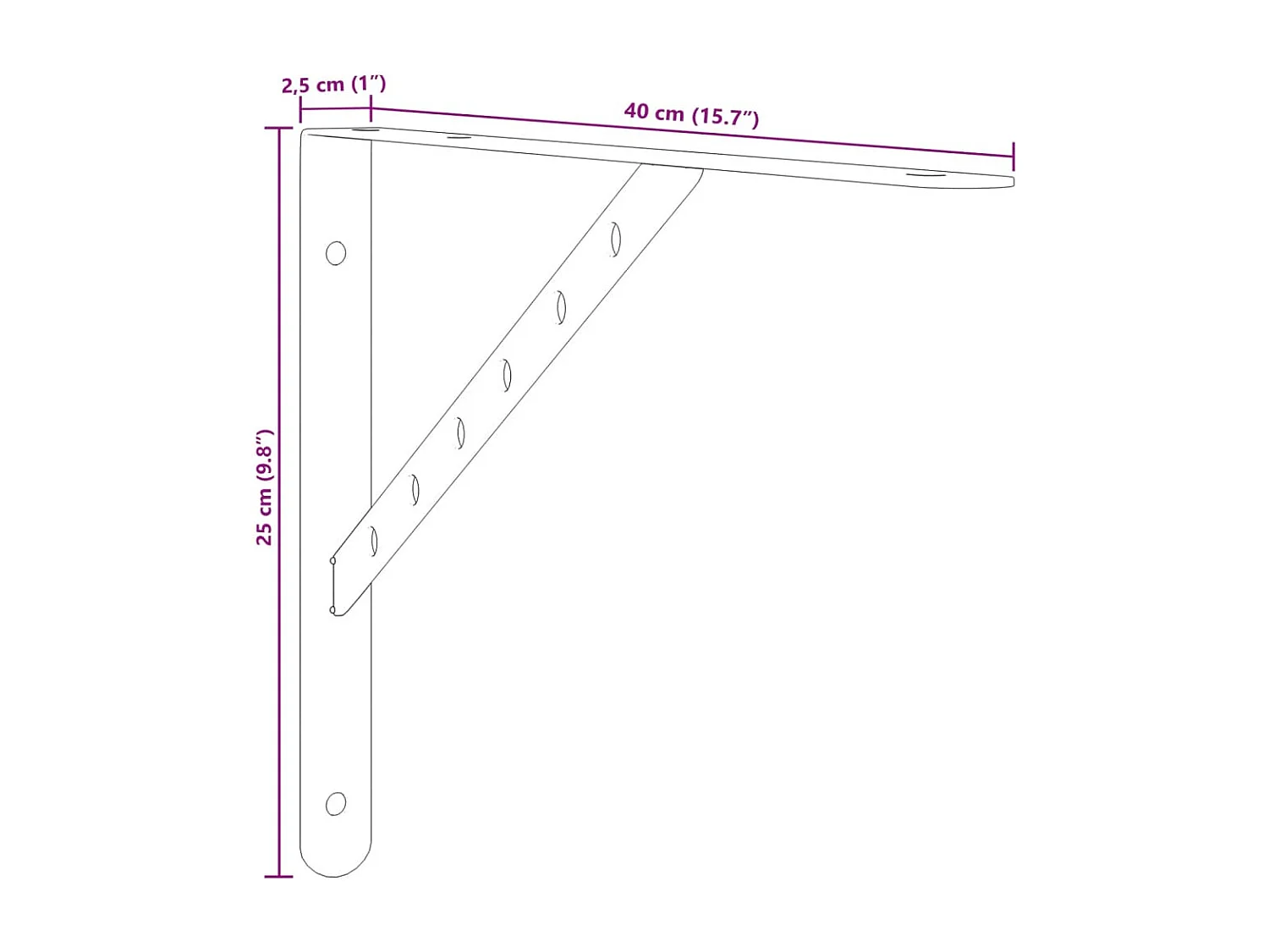 Suportes prateleira 4pcs 40x2,5x25 cm aço inoxidável prateado
