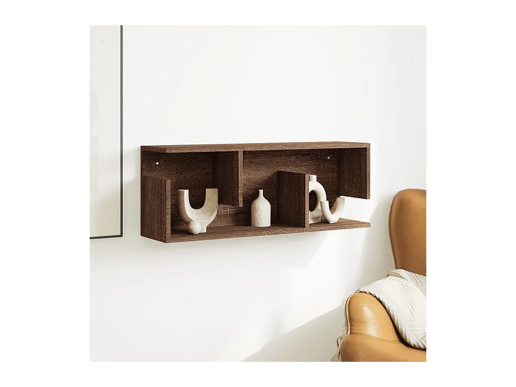 Mobile a Parete 80x20x30 cm Rovere Marrone in Legno Multistrato