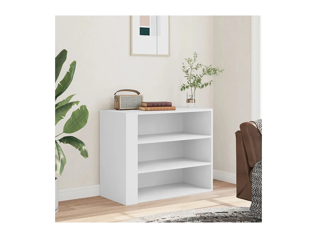 Wandkast 75x35x60 cm bewerkt hout wit