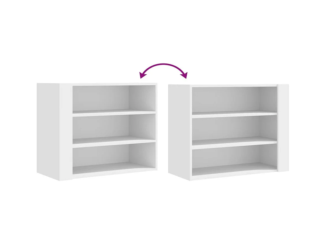 Wandkast 75x35x60 cm bewerkt hout wit