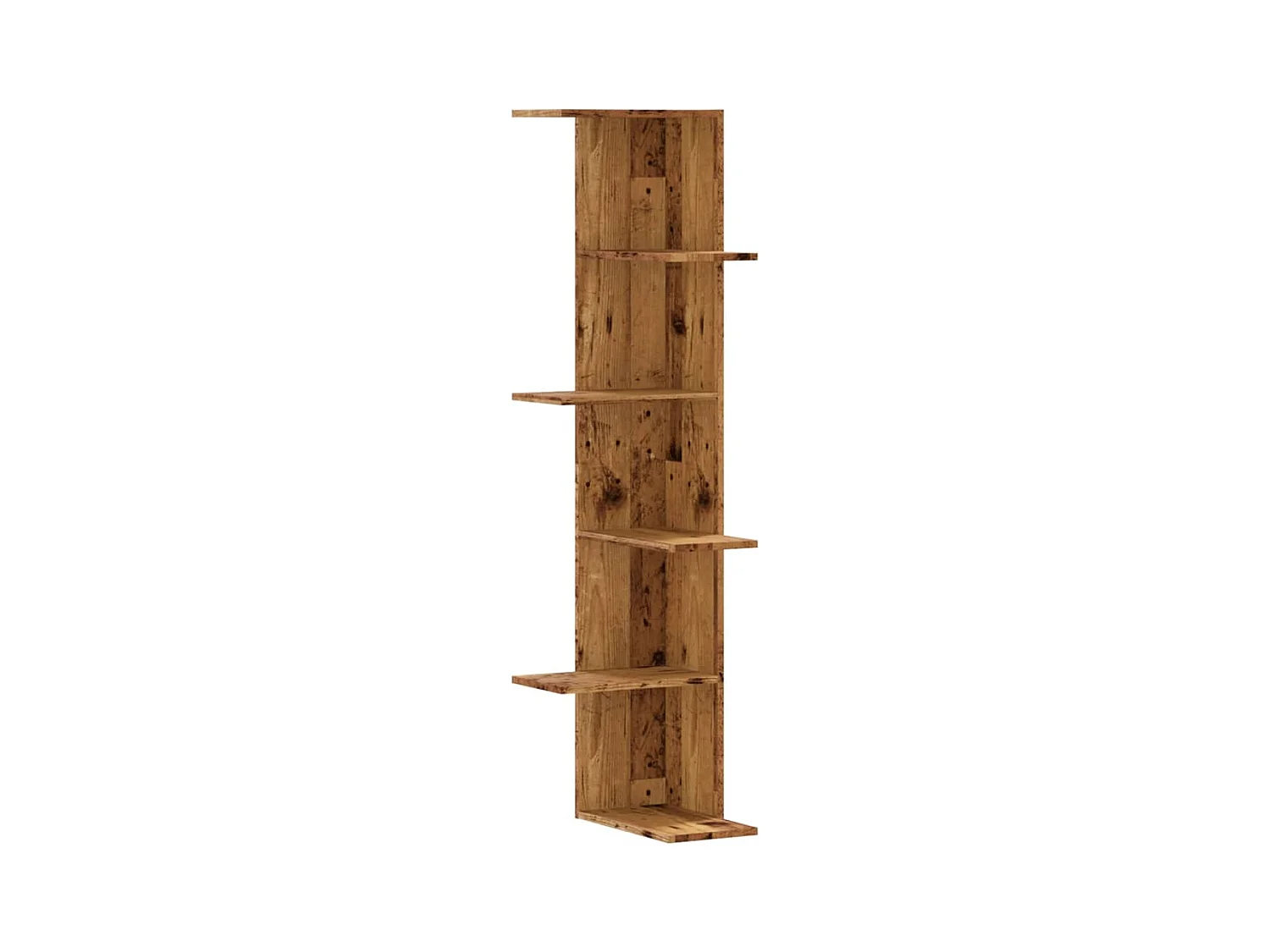 Hoekwandschap 36,5x36,5x140 cm bewerkt hout out houtkleurig