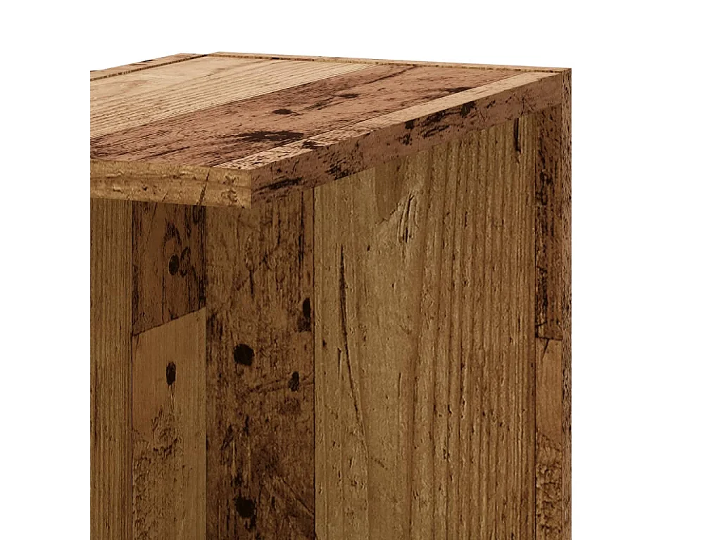 Hoekwandschap 36,5x36,5x140 cm bewerkt hout out houtkleurig