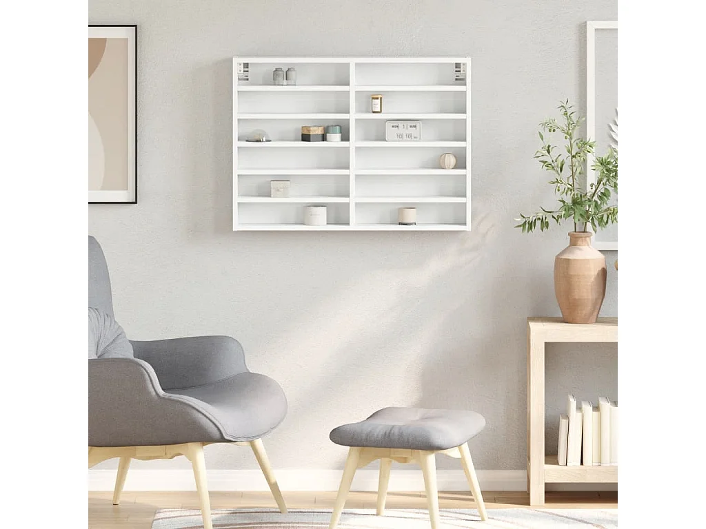 Armário vitrine 80x8,5x58 cm derivados de madeira branco