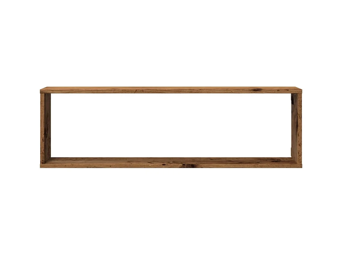 Wandschappen kubus 2 st 100x15x30 cm bewerkt hout oud hout