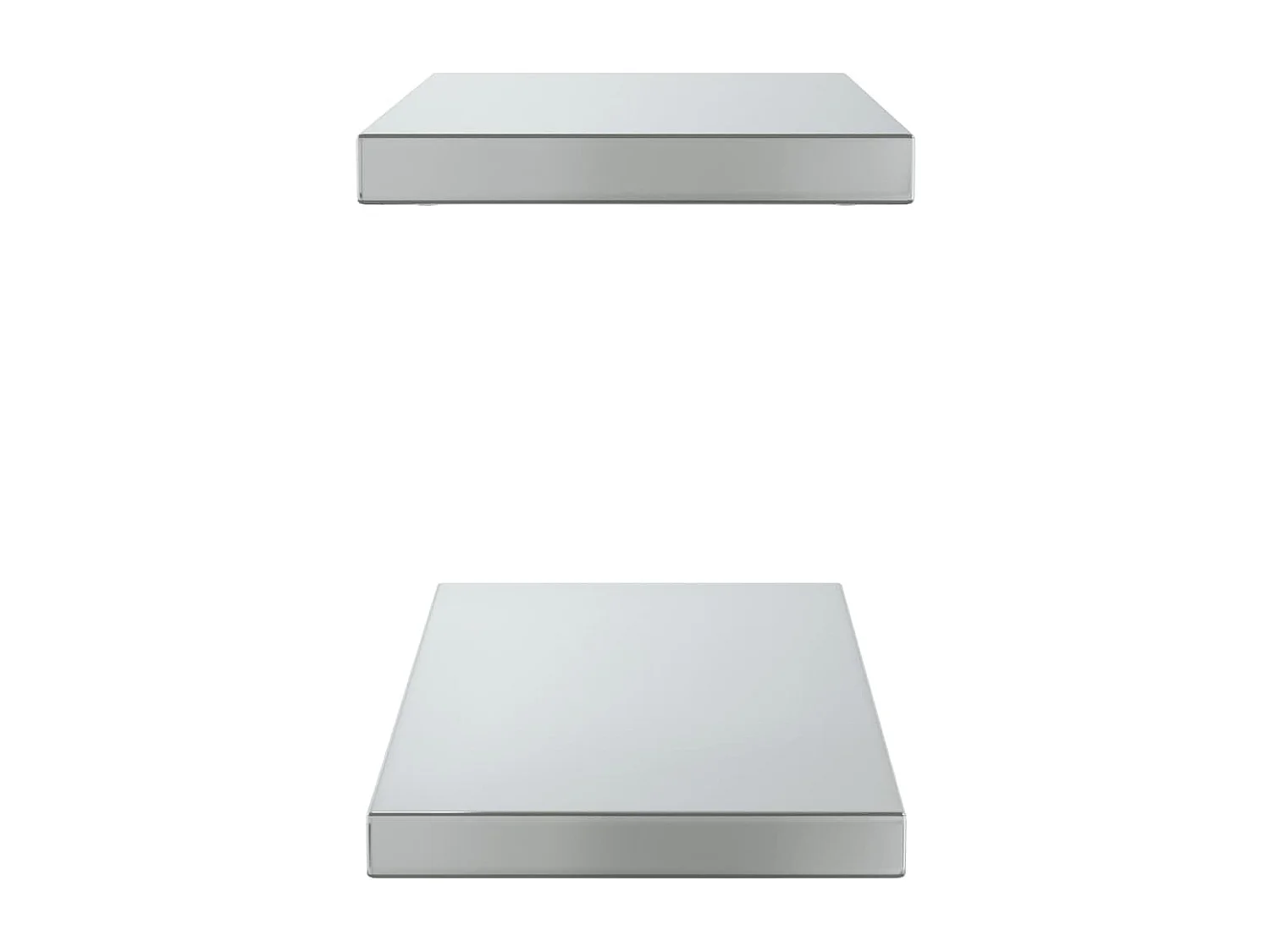 Étagères murales 2 pcs 50x23,5x3 cm argenté acier inoxydable