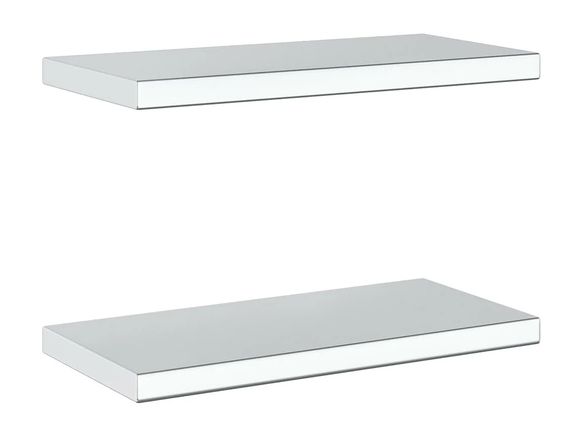 Étagères murales 2 pcs 50x23,5x3 cm argenté acier inoxydable