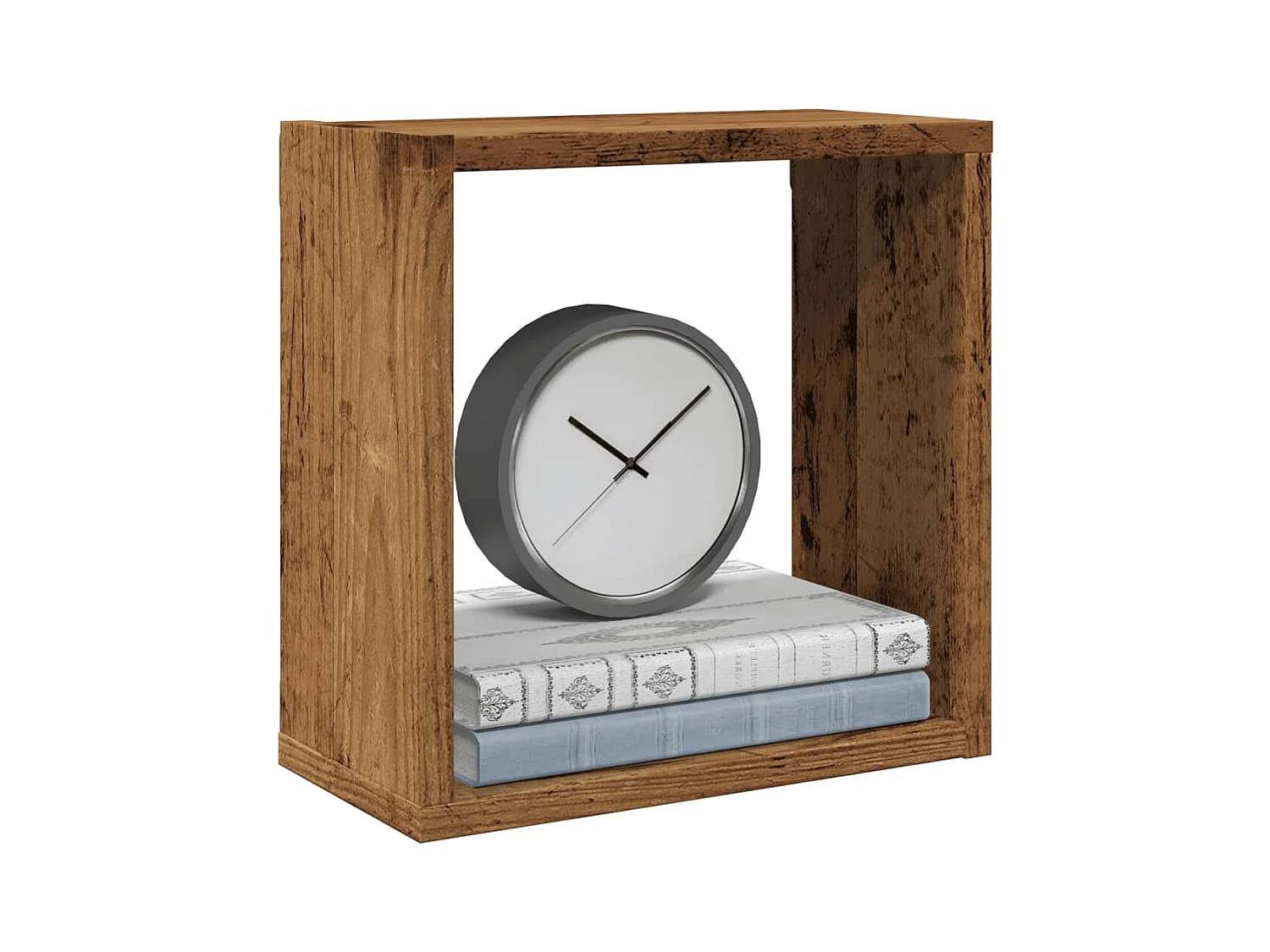 Mensole Parete a Cubo 4 pz Legno Vecchio 30x15x30 cm Truciolato