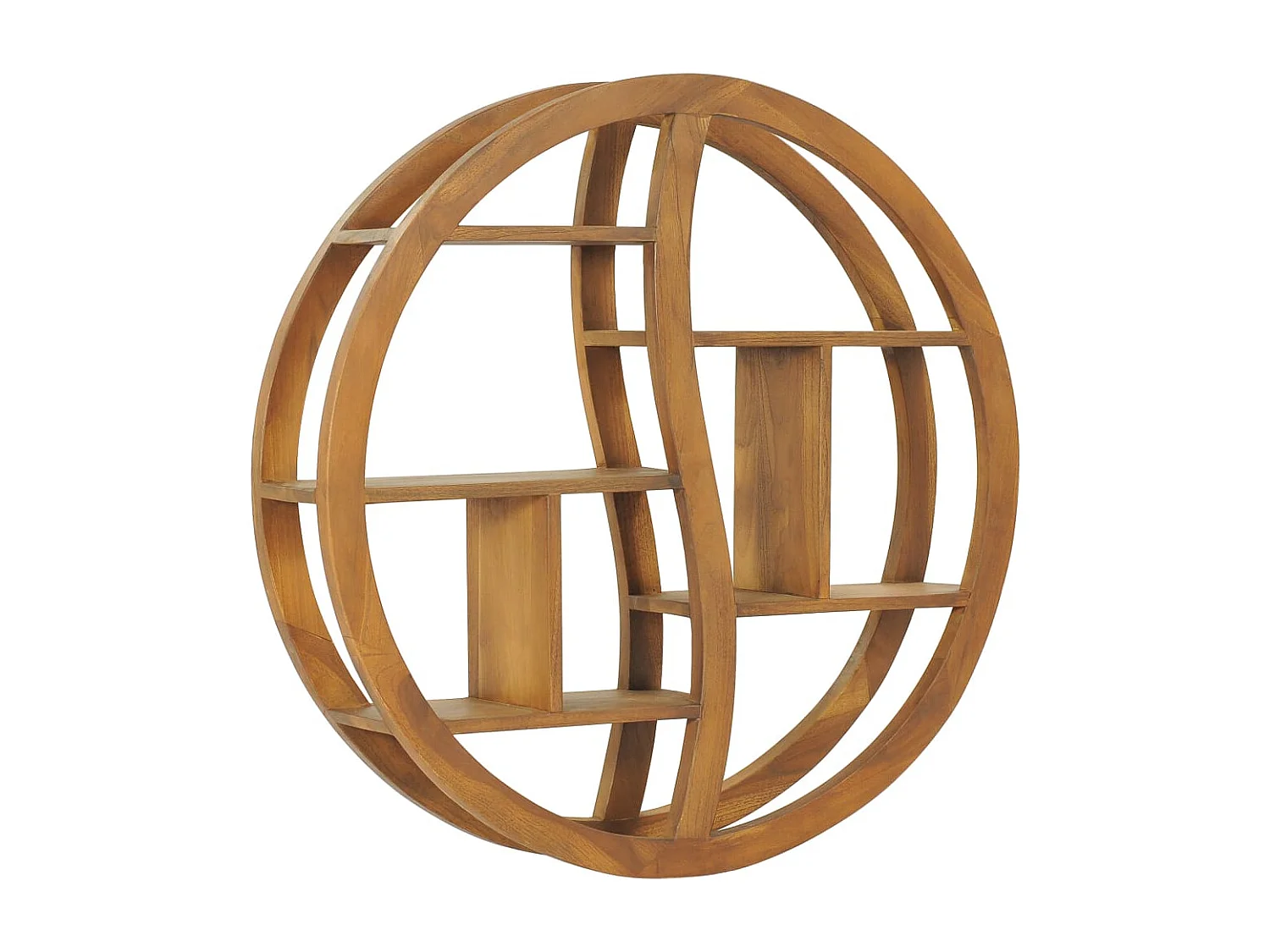 Étagère murale Yin Yang 80x17,5x80 cm Bois de teck massif
