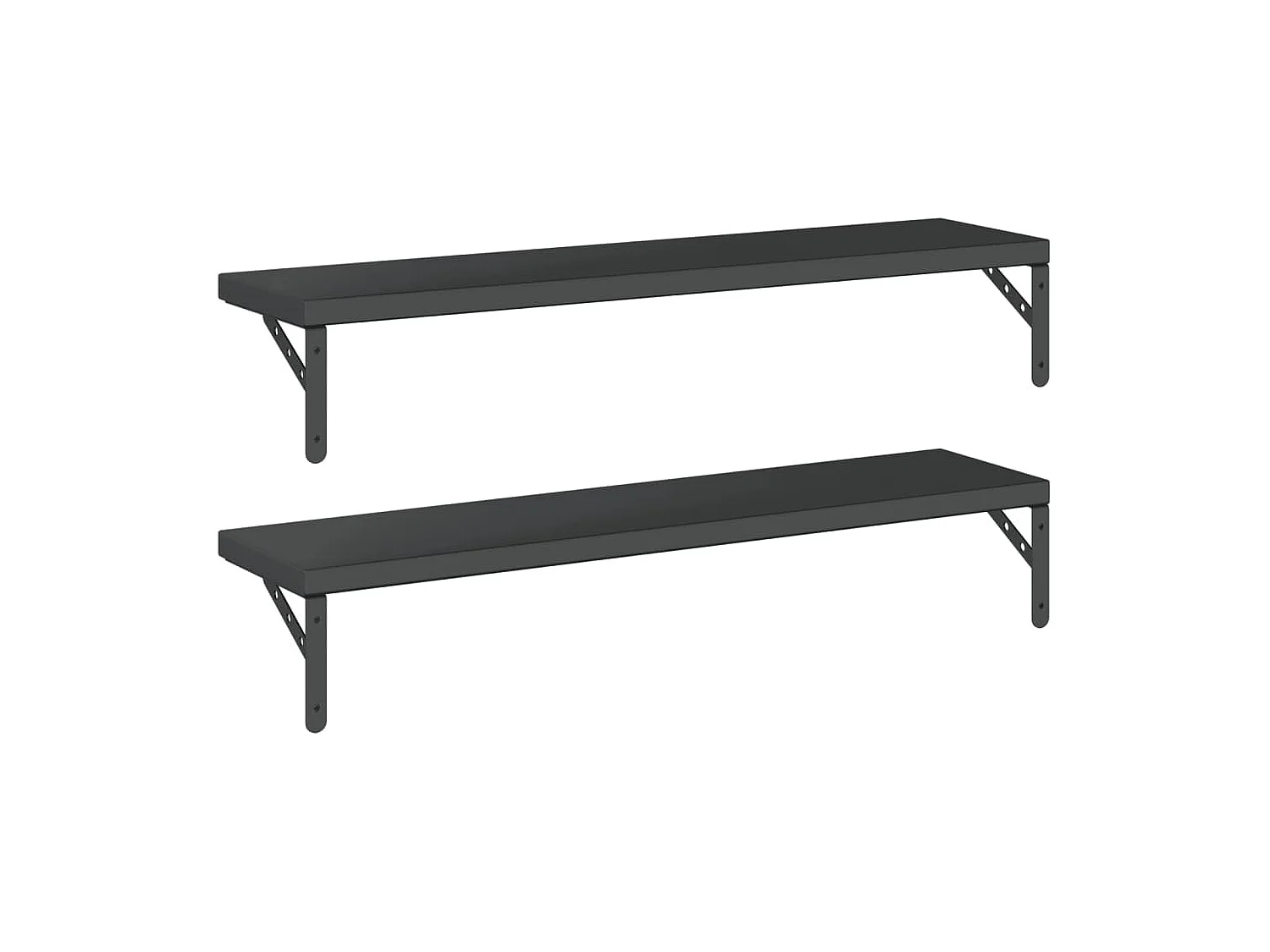Étagères murales 2 pcs 100x23,5 cm noir acier inoxydable