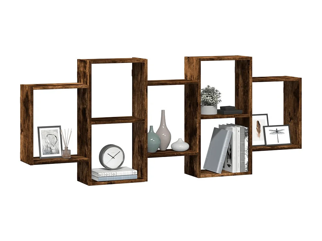 Étagère murale chêne fumé 159x18x65 cm bois d'ingénierie