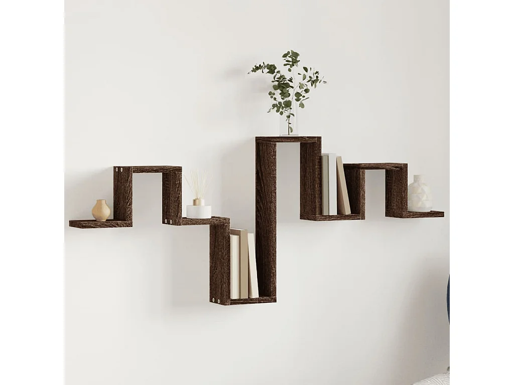 Mensola a Muro Rovere Marrone 104,5x10x43 cm Legno Multistrato