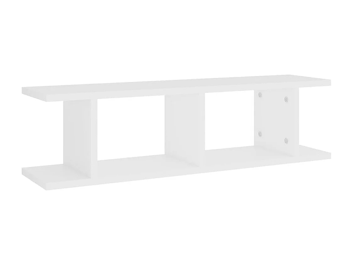 Estantes de pared 2 uds madera contrachapada blanco 75x18x20 cm
