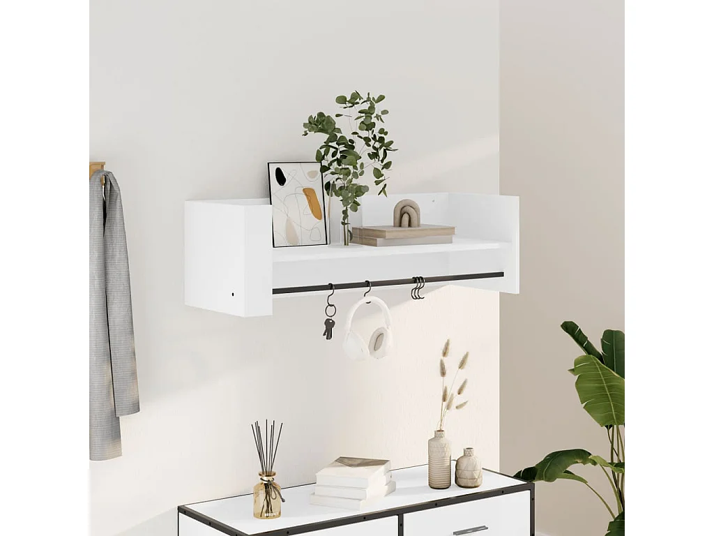 Scaffale a Parete Bianco 100x35x30,5 cm in Legno Multistrato