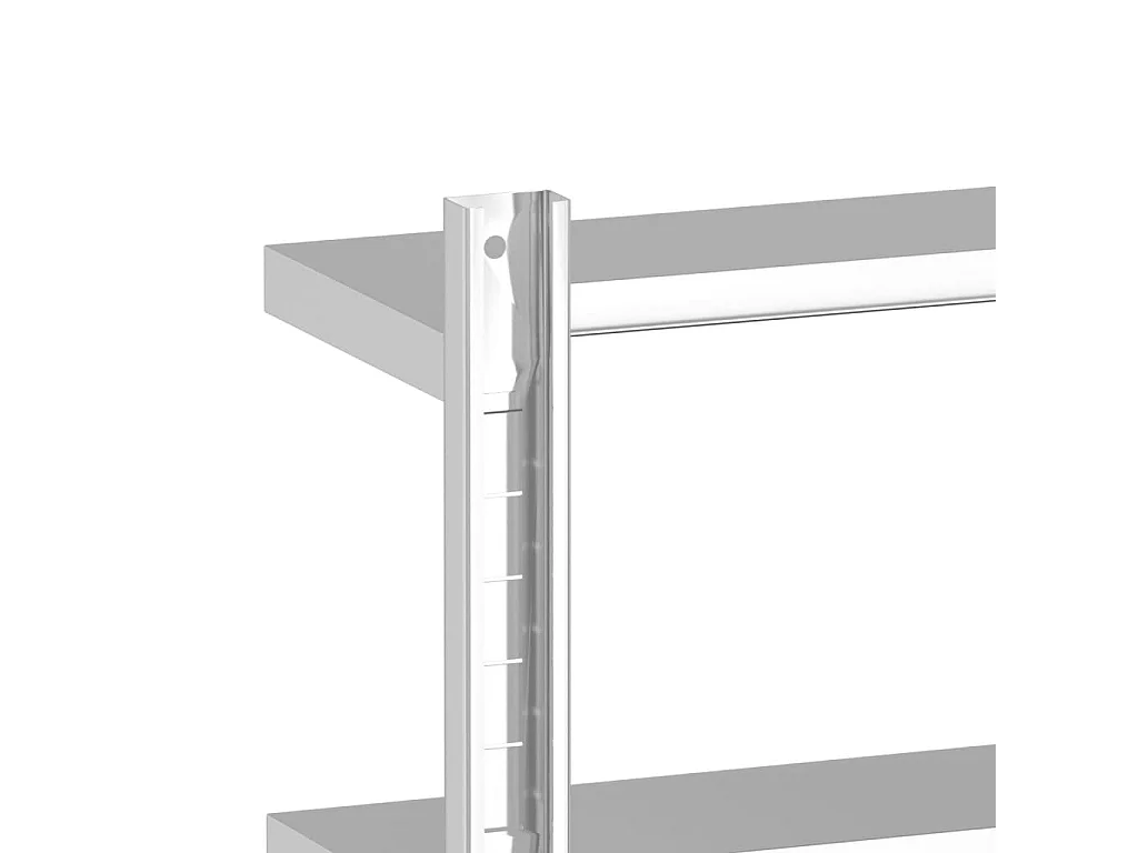 Estante parede 2 prateleiras 100x23,5x60cm aço inoxidável prata
